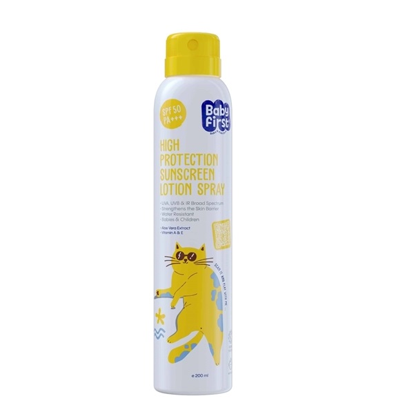 اسپری ضد آفتاب بی رنگ کودک بیبی فرست سی گل - SPF50