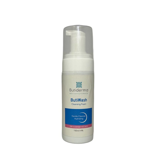 BUTIDERMA Gentle cleansing hydrating foam for dry and sensitive skin فوم شوینده ملایم پوست خشک و حساس بیوتی درما